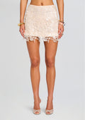 Talya Sequin Lace Skirt by retrofête in Cream, product image 1