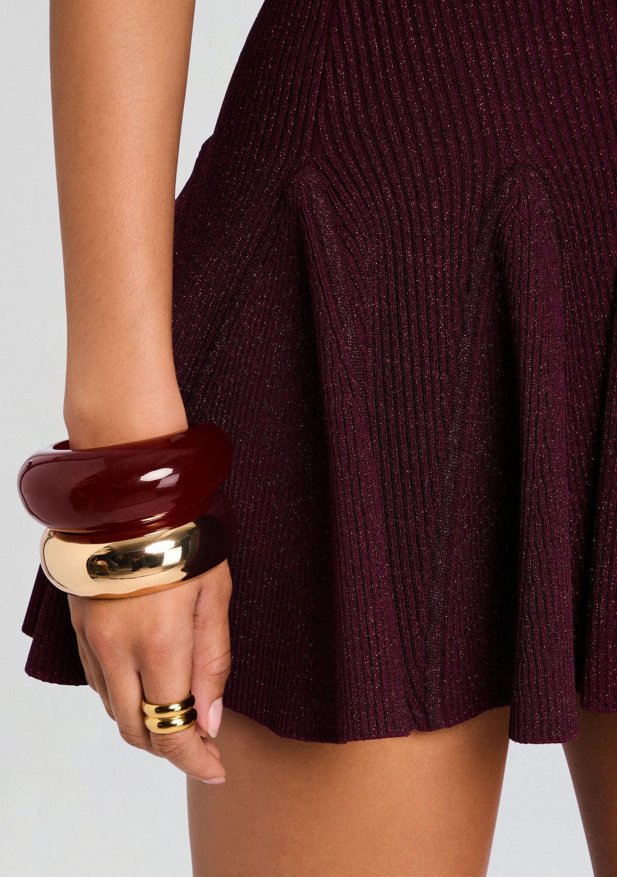 Quinn Metallic Knit Dress by retrofête in Metallic Pinot, product image 2