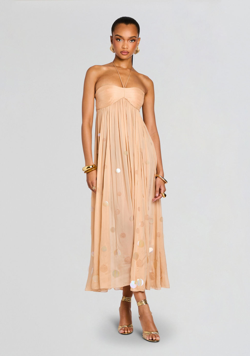 Yanis Dress by retrofête in Honey Beige, product image 1