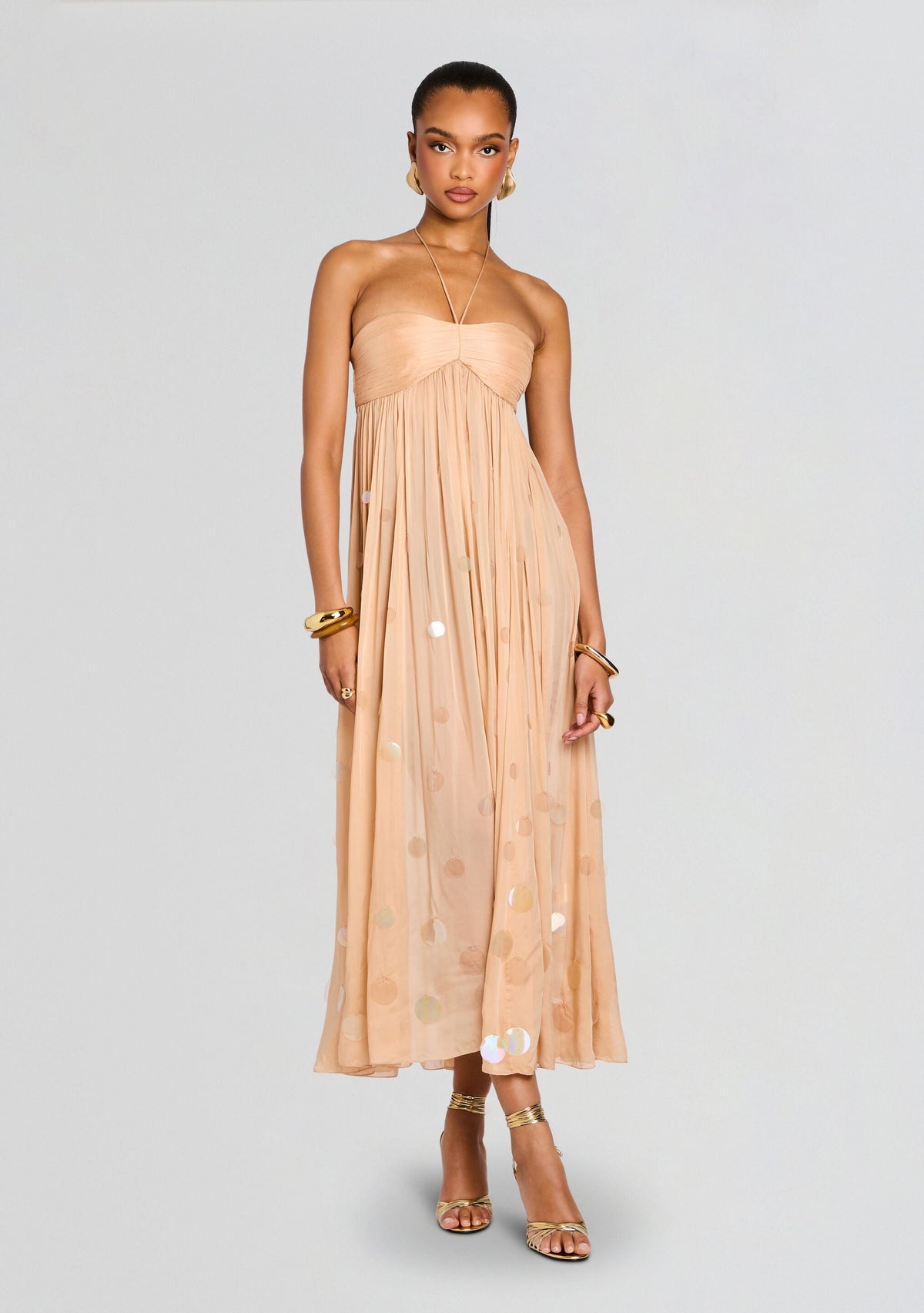 Yanis Dress by retrofête in Honey Beige, product image 1