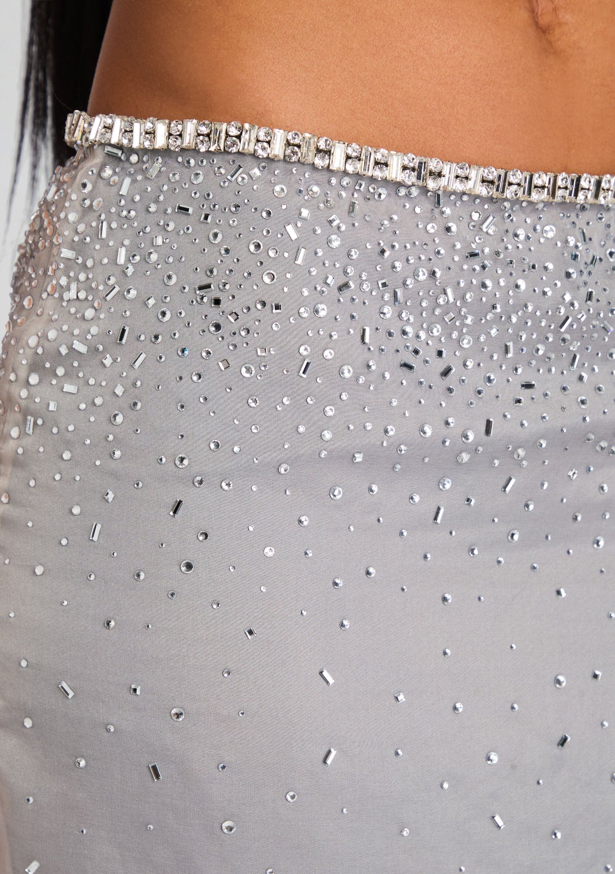 Pari Embellished Skirt by retrofête in Silver Cloud, product image 3