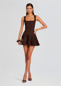 Caterina Metallic Bandage Knit Dress by retrofête in Metallic Espresso, product image 1