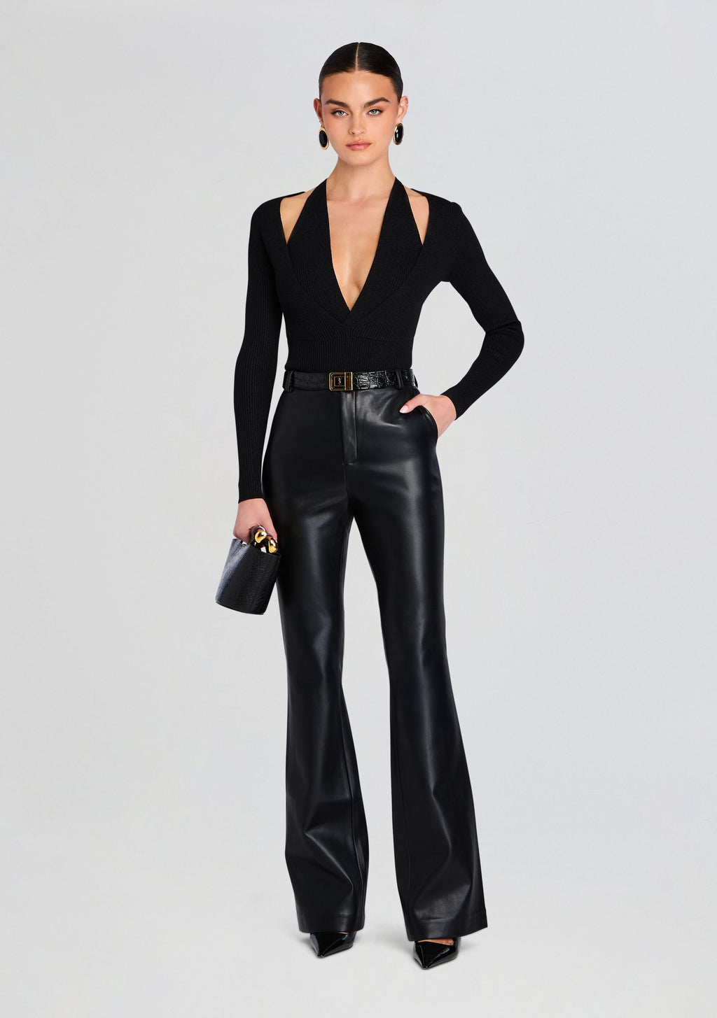Assunta Bodysuit by retrofête in Metallic Black, product image 2