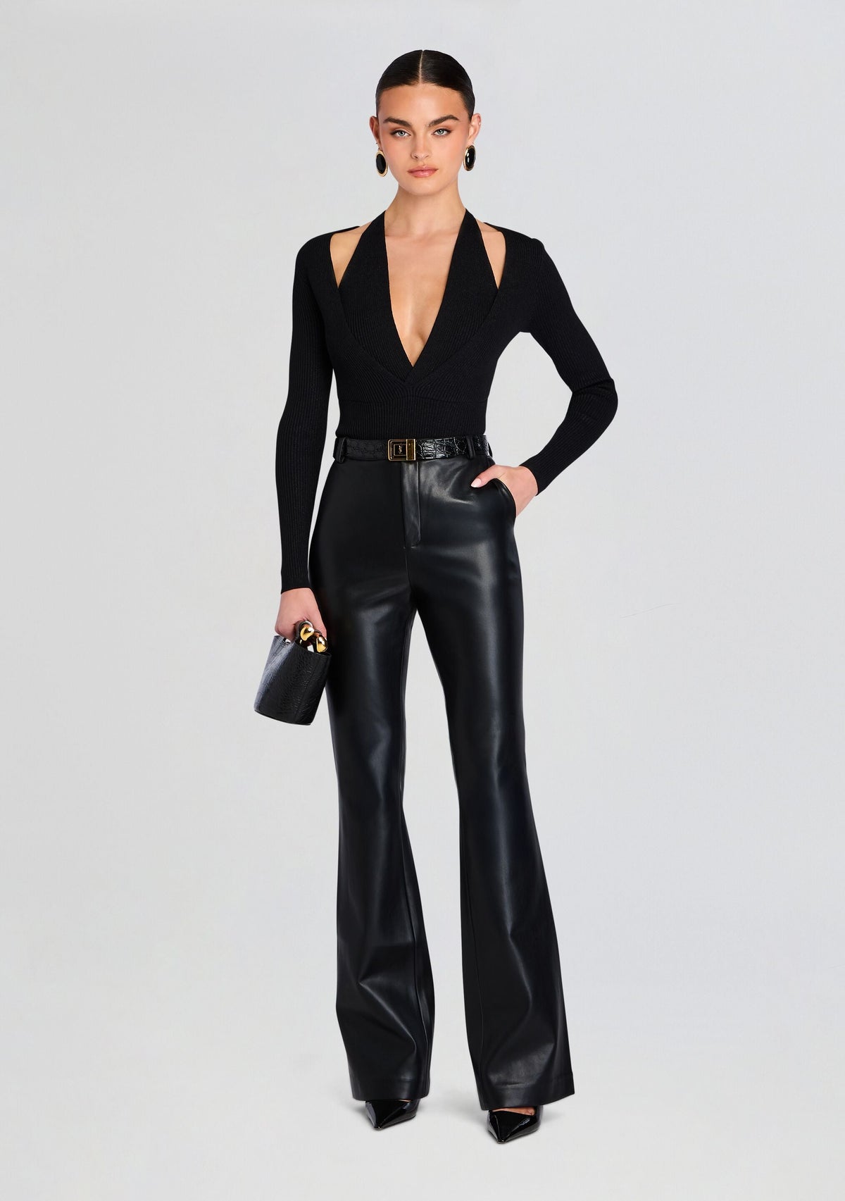 Assunta Bodysuit by retrofête in Metallic Black, product image 2