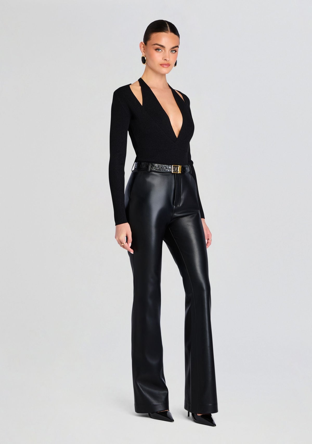 Assunta Bodysuit by retrofête in Metallic Black, product image 4