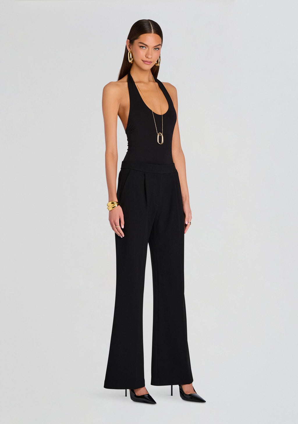 Bamboo Halter Bodysuit by Sans Faff in Black, product image 4