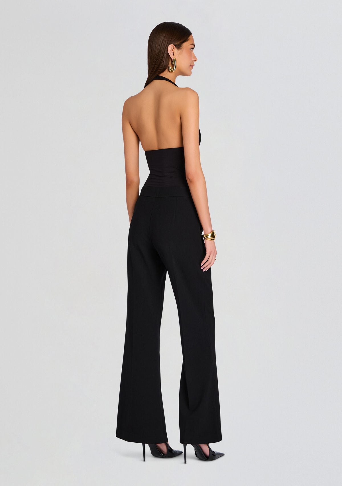 Bamboo Halter Bodysuit by Sans Faff in Black, product image 5