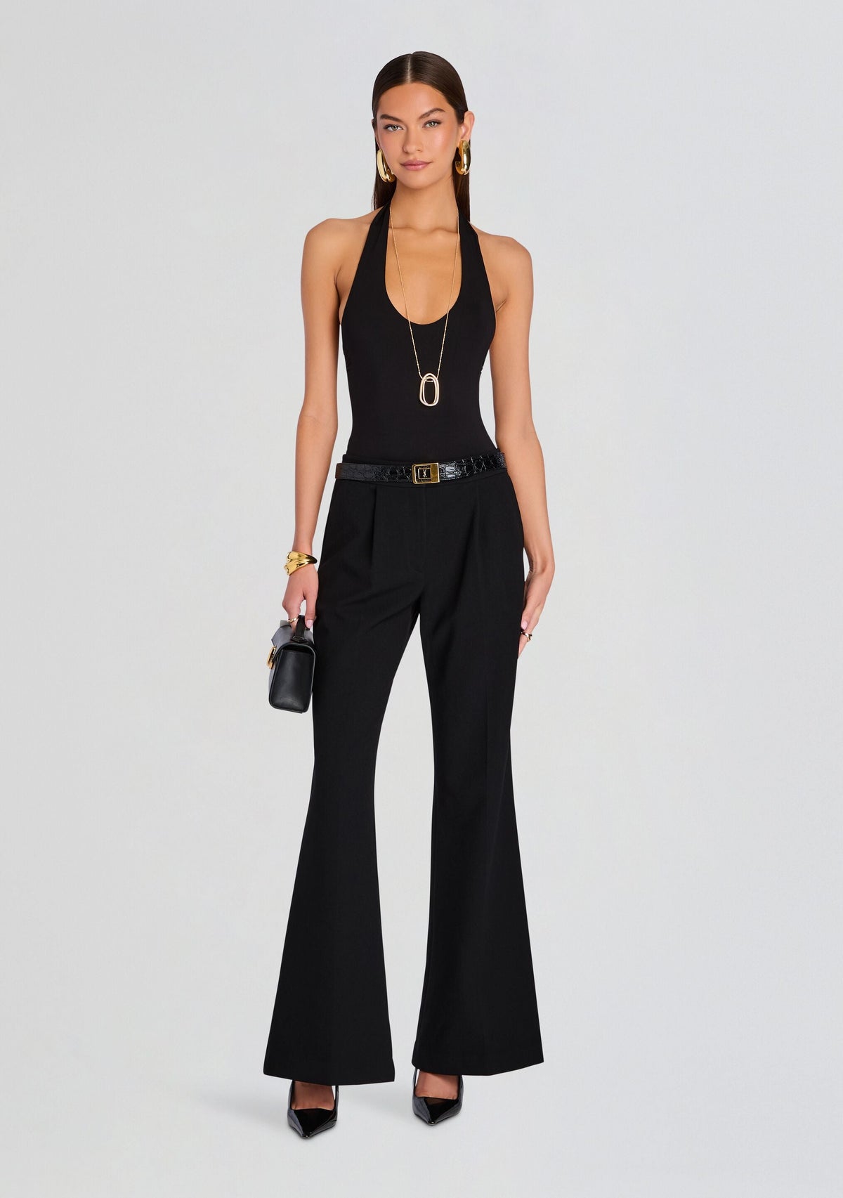 Bamboo Halter Bodysuit by Sans Faff in Black, product image 2