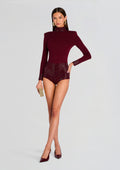 Bethanie Embellished Romper by retrofête in Port, product image 1