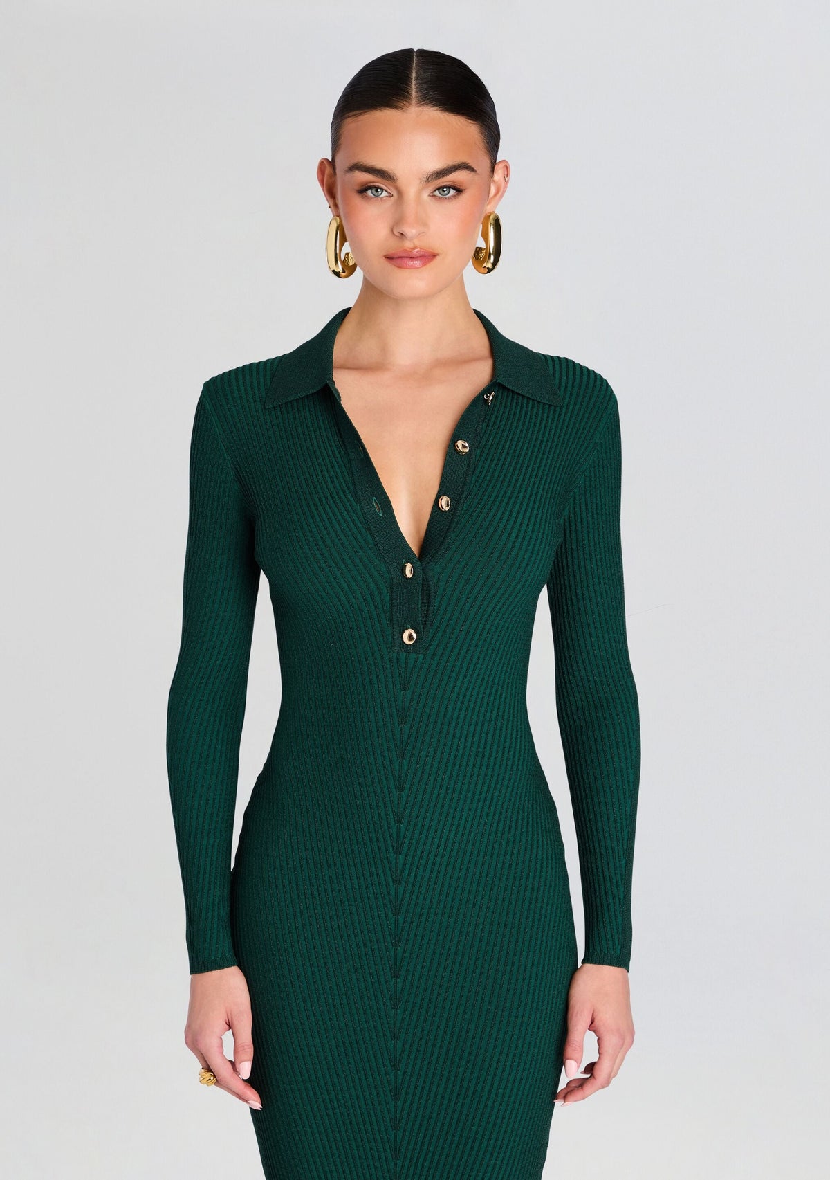 Buffy Metallic Knit Dress by retrofête in Metallic Pine, product image 5