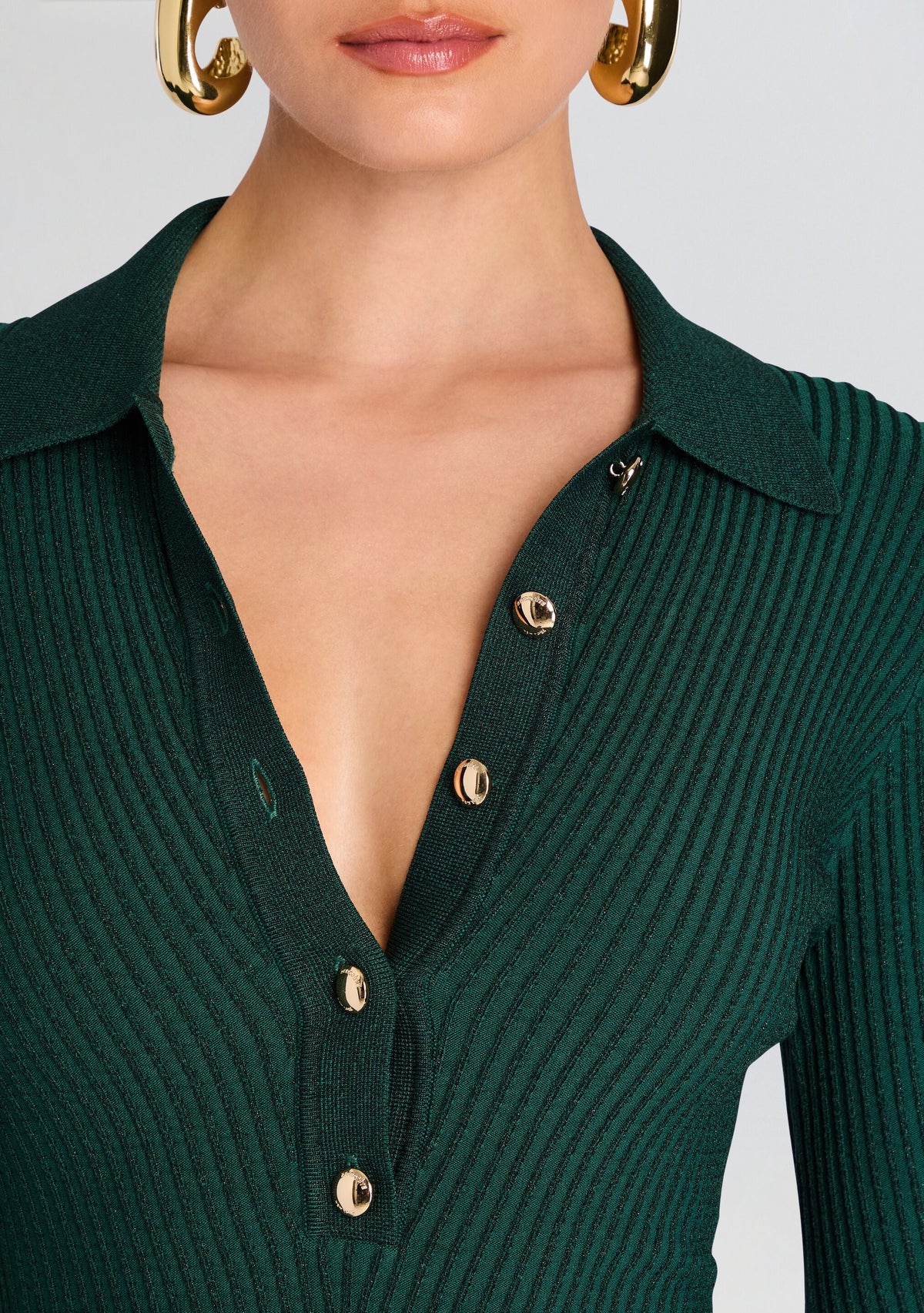 Buffy Metallic Knit Dress by retrofête in Metallic Pine, product image 2
