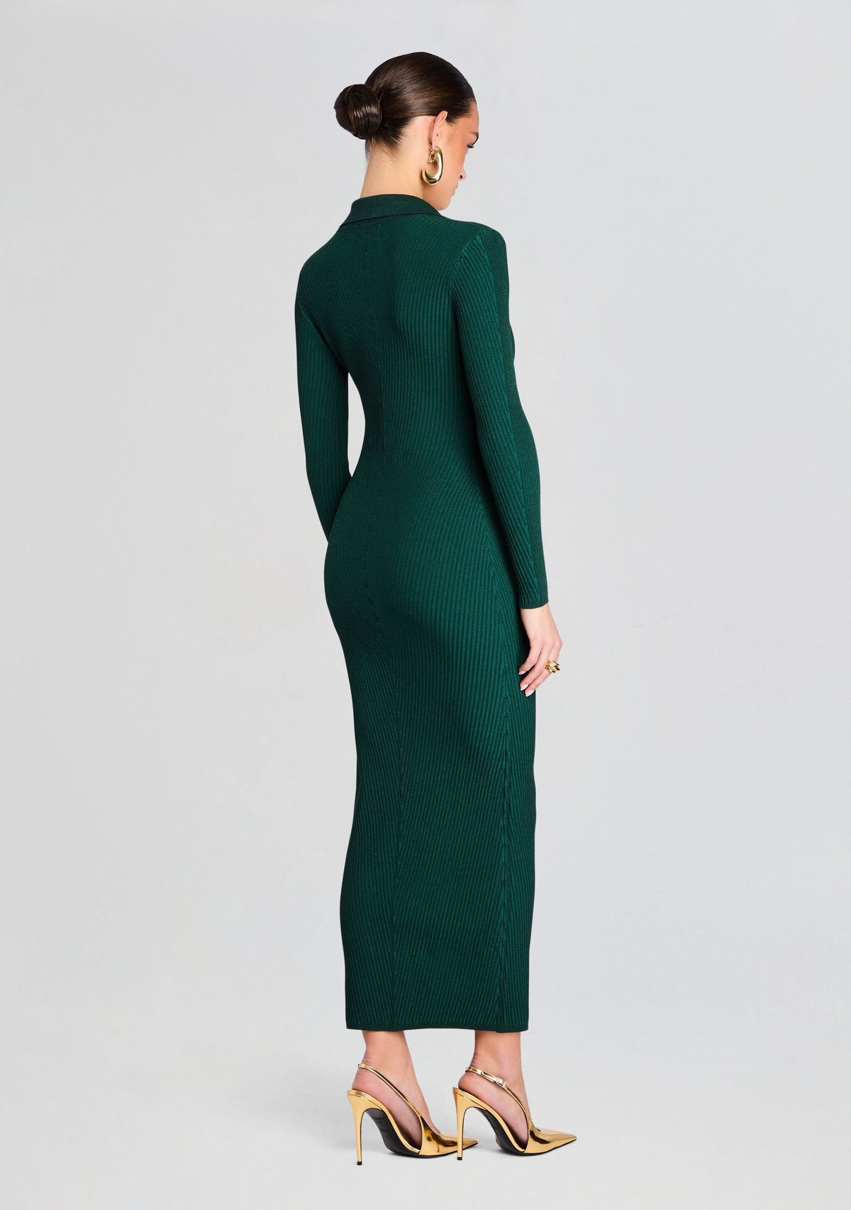 Buffy Metallic Knit Dress by retrofête in Metallic Pine, product image 4