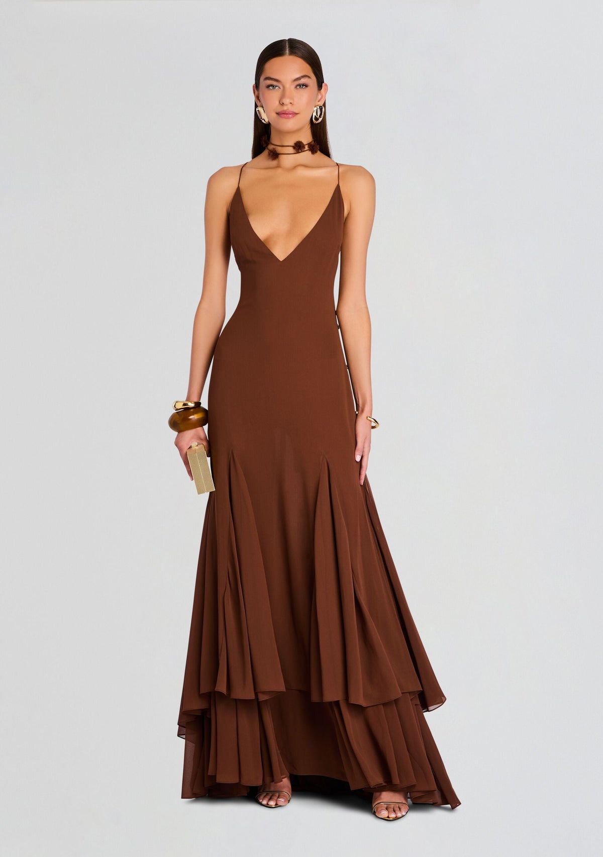 Deena Chiffon Dress by retrofête in Hazel, product image 2