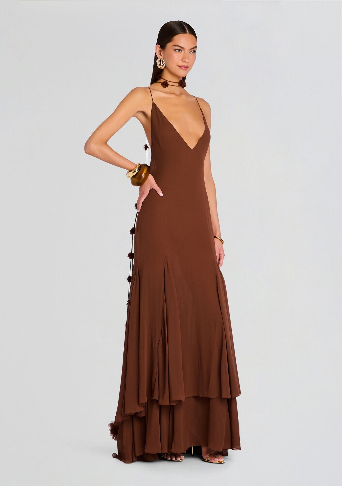 Deena Chiffon Dress by retrofête in Hazel, product image 4