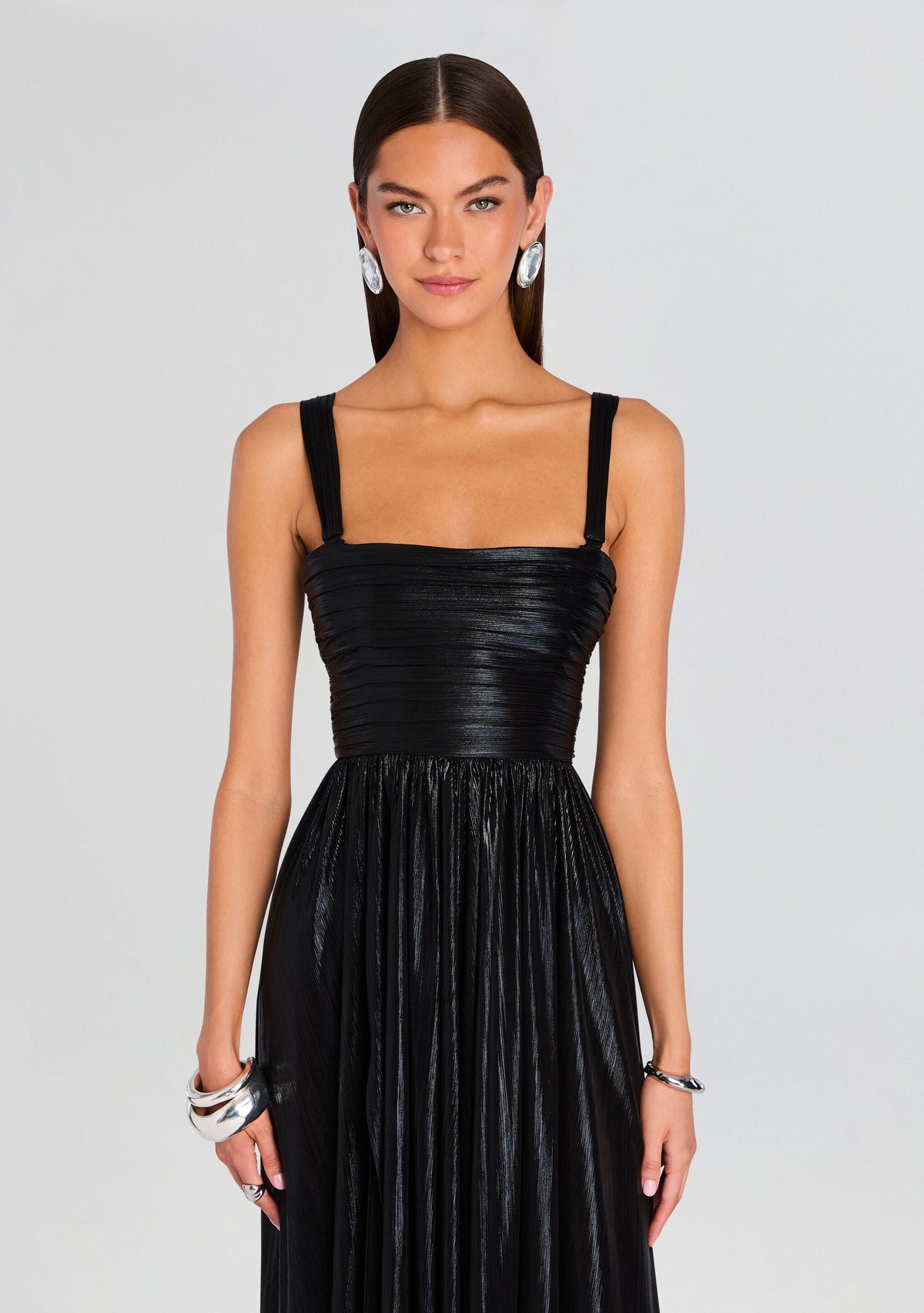 Iris Dress by retrofête in Metallic Black, product image 5