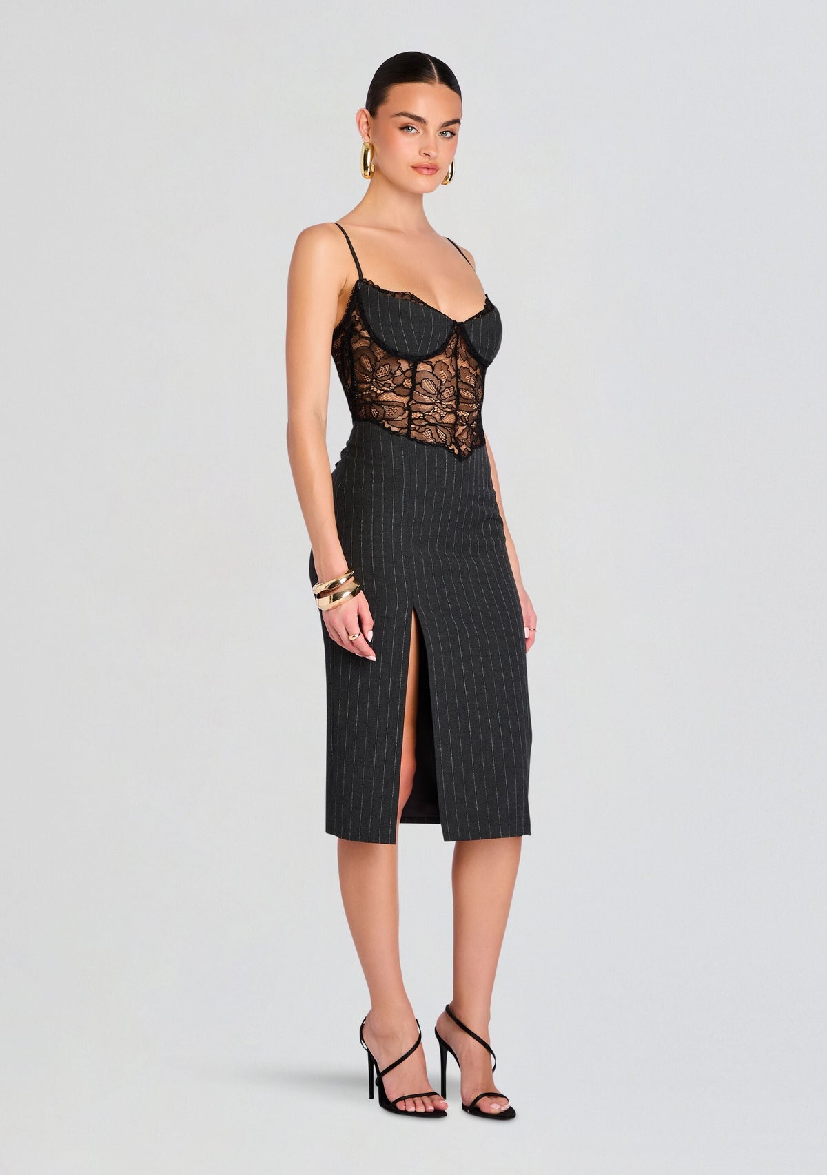 Kora Dress by retrofête in Grey, product image 3