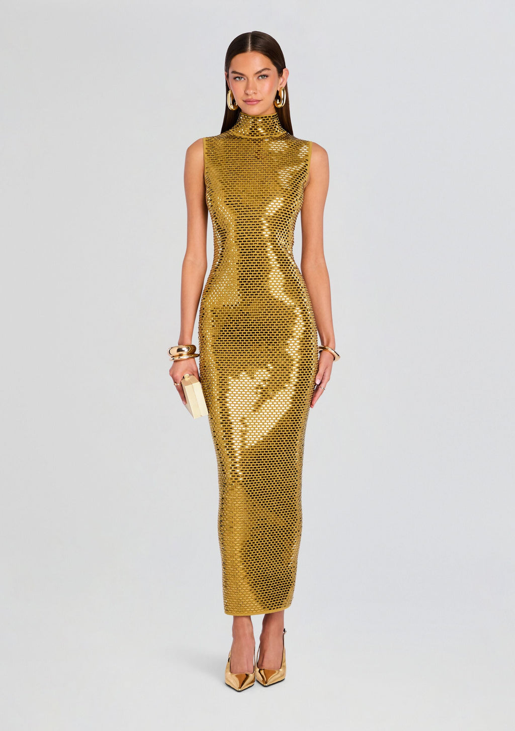 Lust Embellished Knit Dress by retrofête in Ochre, product image 1