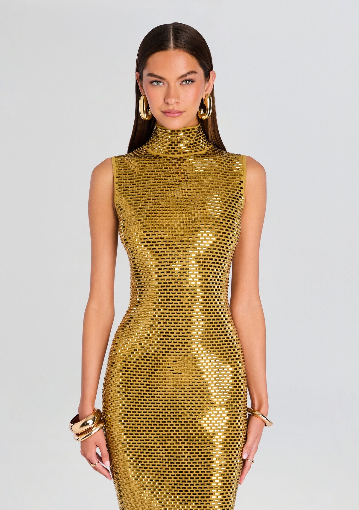 Lust Embellished Knit Dress by retrofête in Ochre, product image 5