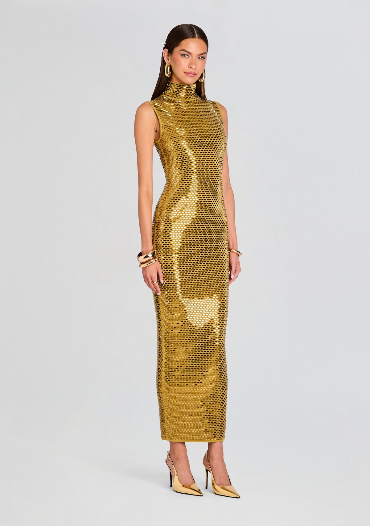Lust Embellished Knit Dress by retrofête in Ochre, product image 3