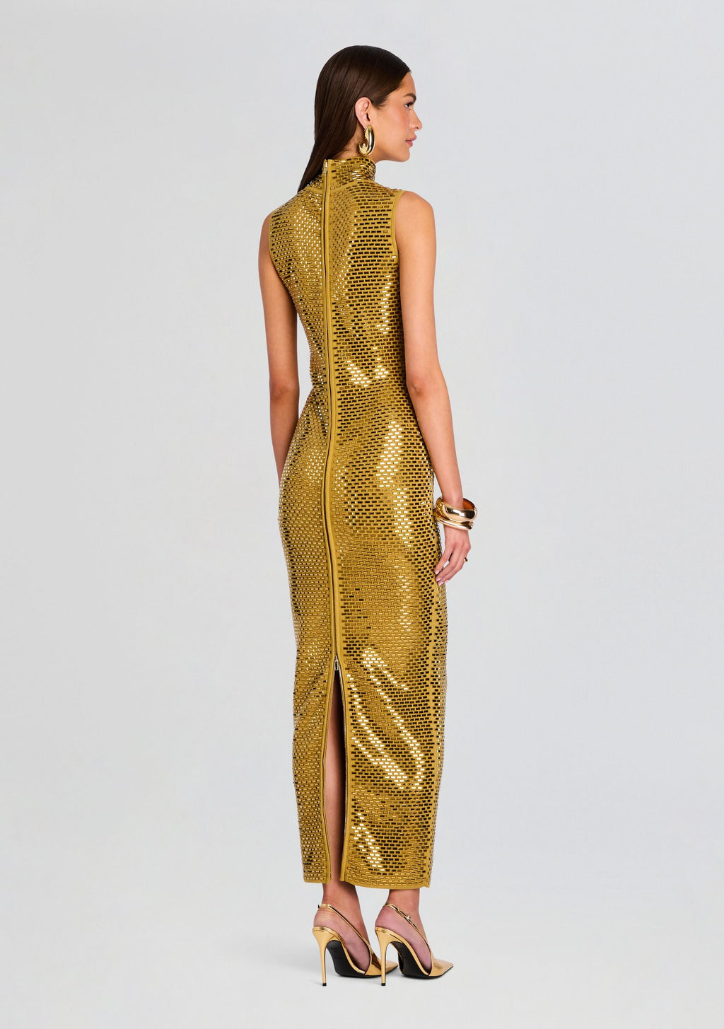 Lust Embellished Knit Dress by retrofête in Ochre, product image 4