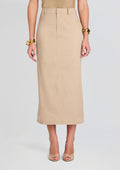 Majed Midi Skirt by SEROYA in Sand, product image 1