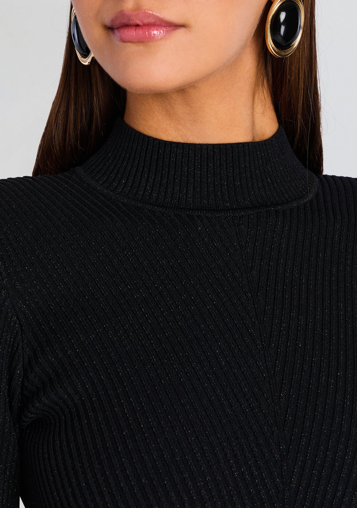 Sydonie Metallic Knit Dress by retrofête in Metallic Black, product image 2