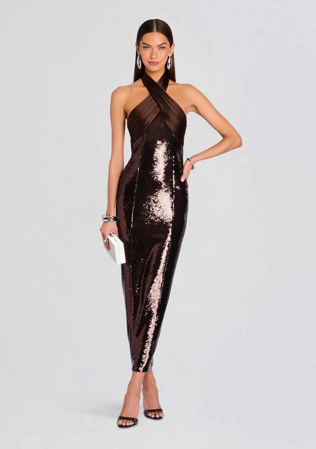 Tamra Sequin Dress by retrofête in Tobacco, product image 1