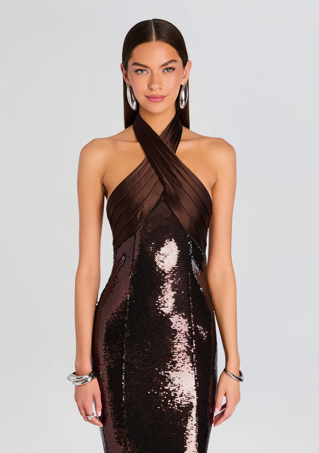 Tamra Sequin Dress by retrofête in Tobacco, product image 5