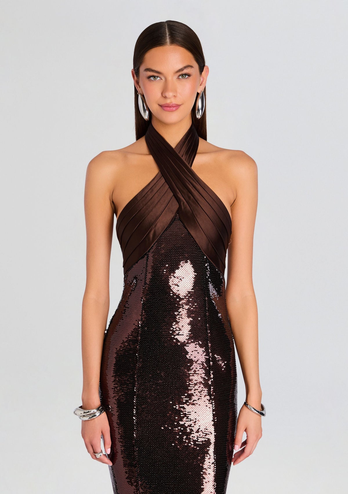 Tamra Sequin Dress by retrofête in Tobacco, product image 5