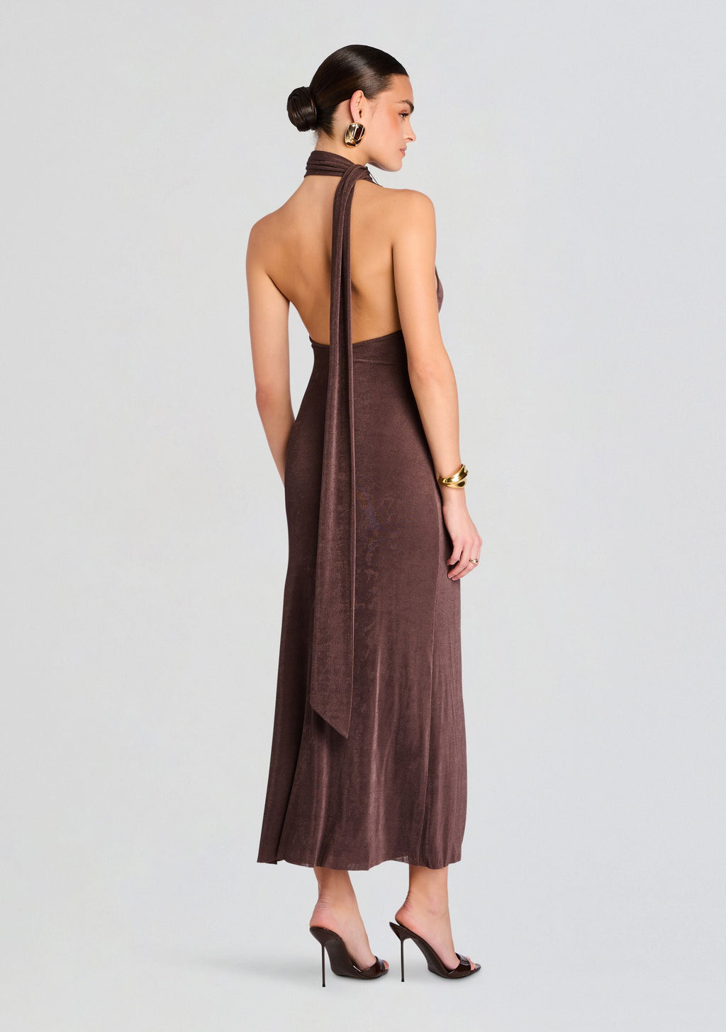 Tre Midi Dress by SEROYA in Slate Brown, product image 4