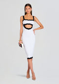 Wynra Metallic Knit Dress by retrofête in OpticWht/MetallicBlk, product image 1