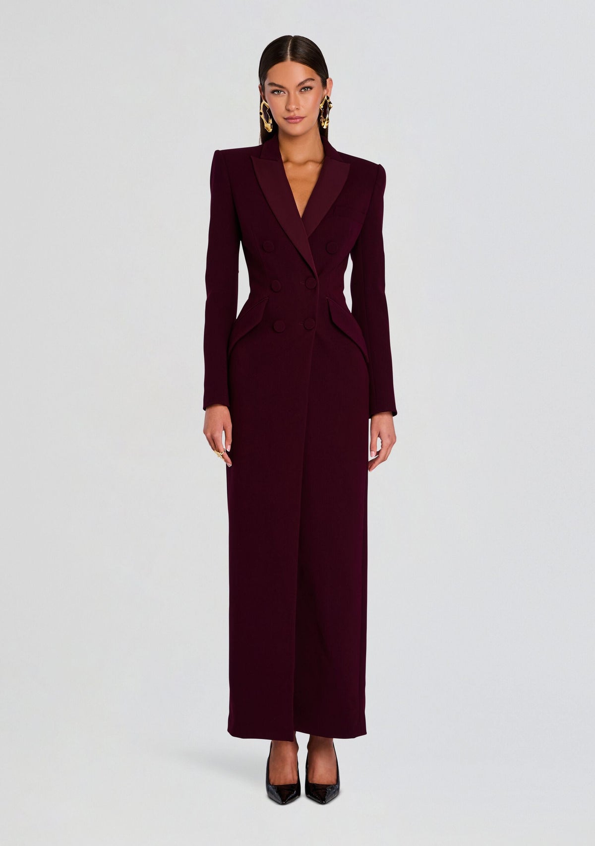 Amberly Blazer Evening Dress by Sans Faff in Bordeaux, product image 1