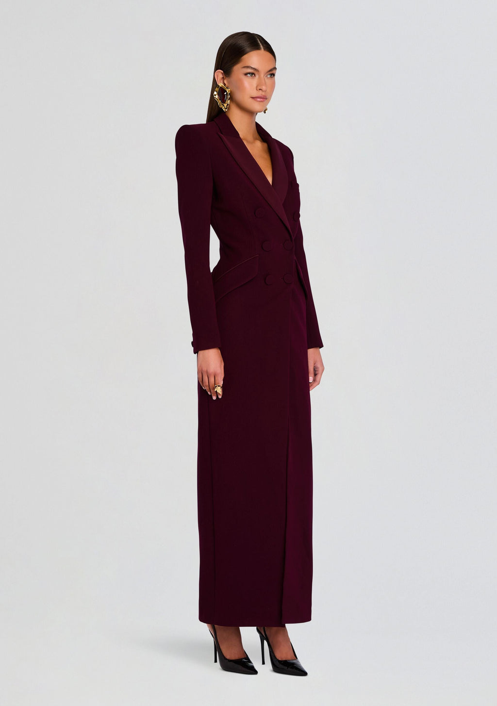 Amberly Blazer Evening Dress by Sans Faff in Bordeaux, product image 3