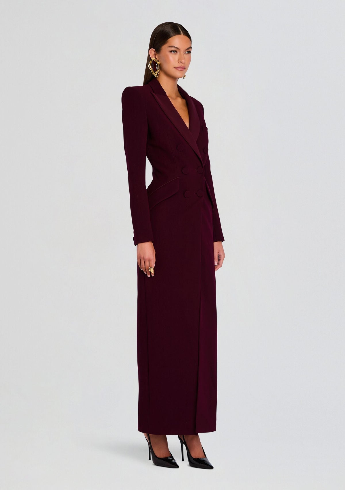 Amberly Blazer Evening Dress by Sans Faff in Bordeaux, product image 3