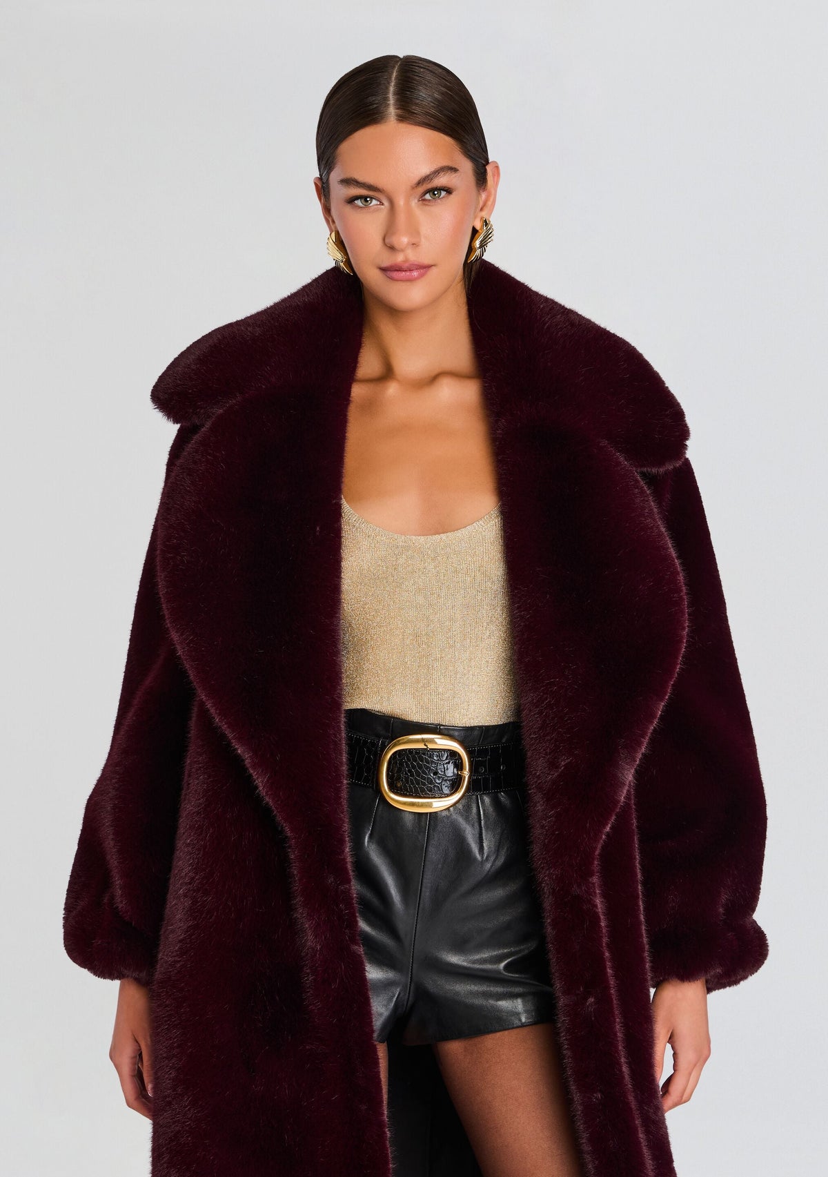 Dasha Faux Fur Jacket by retrofête in Bordeaux, product image 5