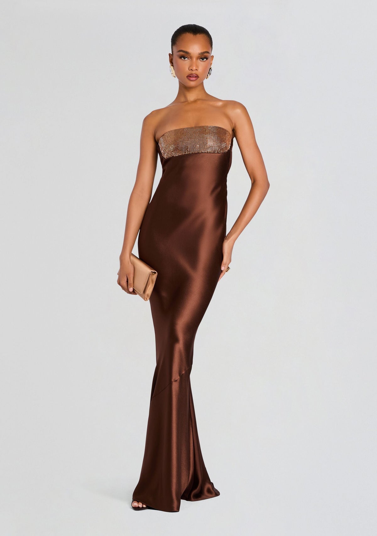 Graziella Embellished Dress by retrofête in Espresso, product image 1