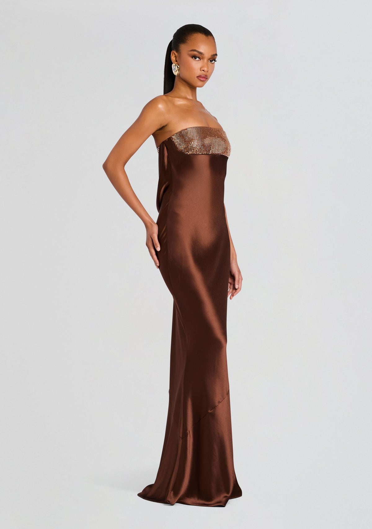 Graziella Embellished Dress by retrofête in Espresso, product image 4
