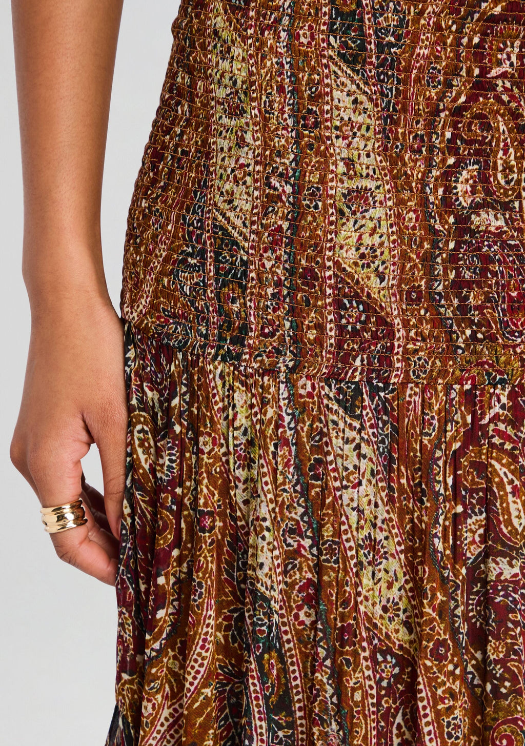 Ruza Maxi Skirt by Hemant & Nandita in Green Multi, product image 3