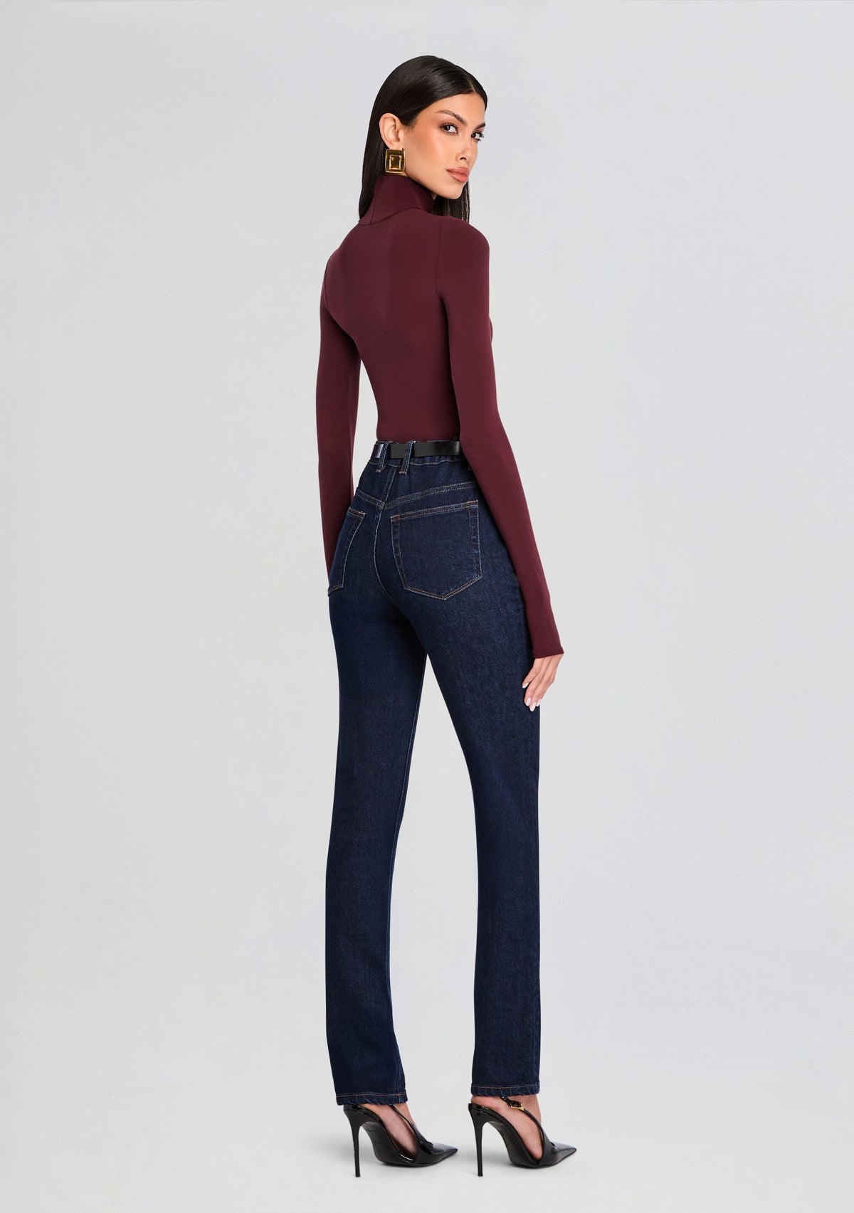 Ballet Turtleneck Bodysuit by Commando in Raisin, product image 4