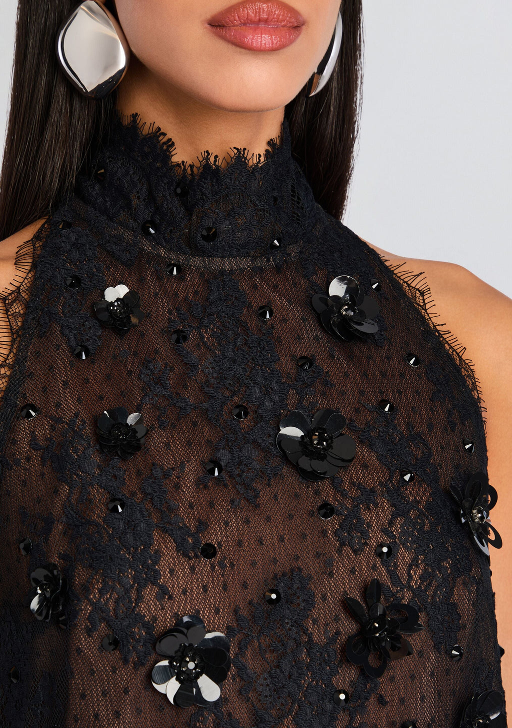 Banks Embellished Lace Dress by retrofête in Black, product image 3