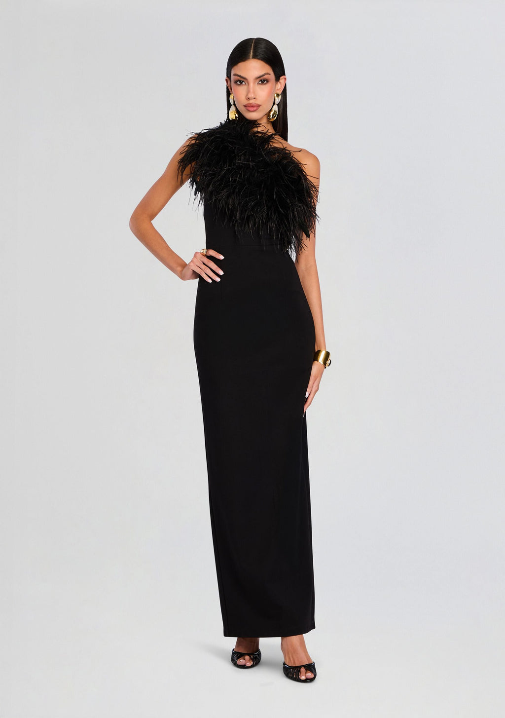 Blair Feather Gown by Sans Faff in Black, product image 1