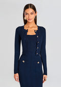 Dallys Metallic Knit Jacket by retrofête in Metallic Navy, product image 1
