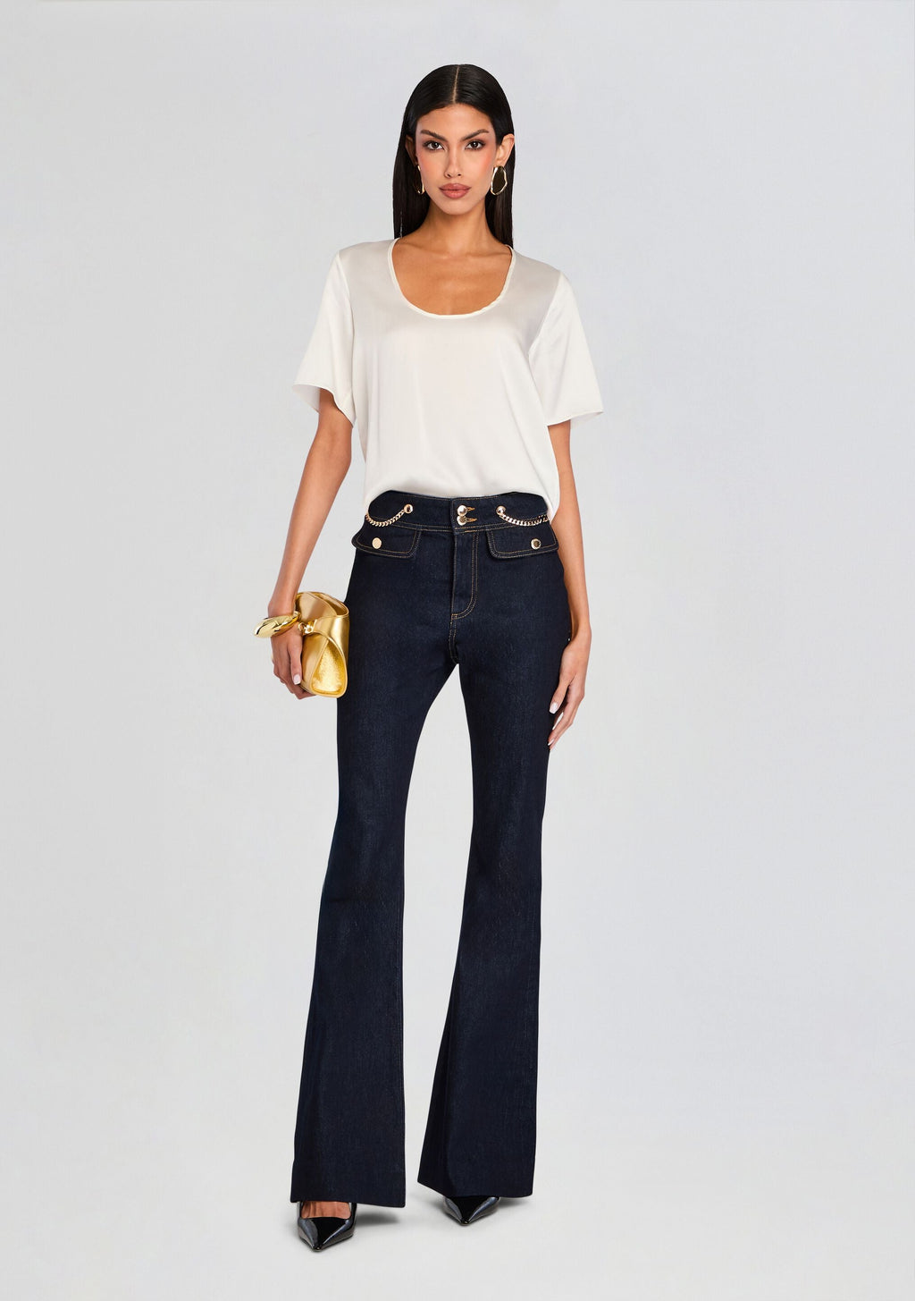 Evangelista Silk Top by retrofête in White, product image 2
