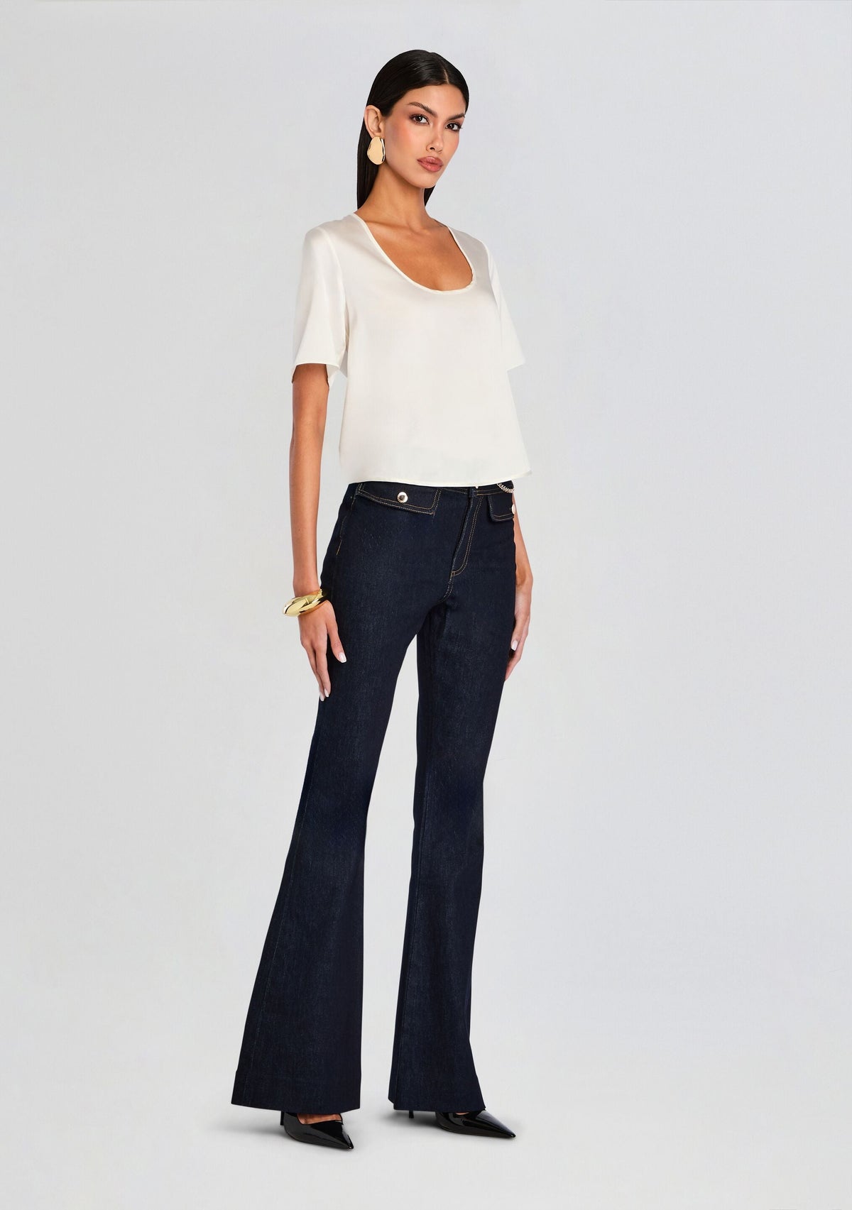 Evangelista Silk Top by retrofête in White, product image 4