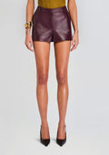 Naya Leather Short by retrofête in Bordeaux, product image 1