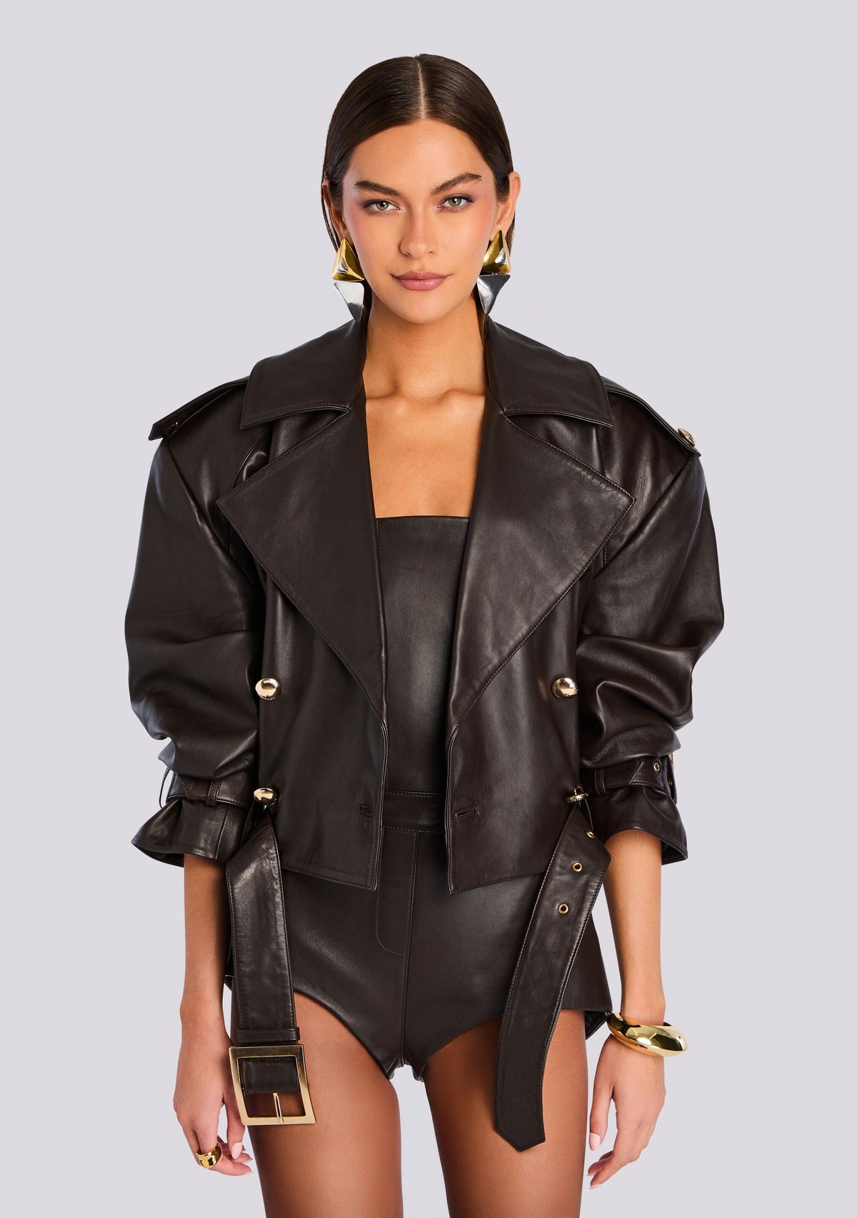 Malene Leather Jacket by retrofête in Tobacco, product image 6