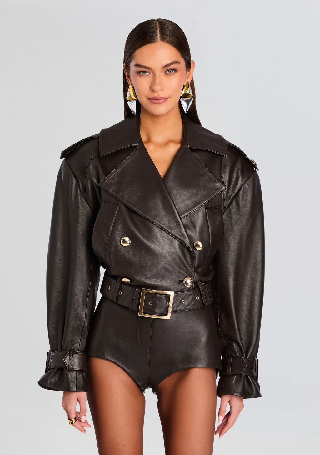 Malene Leather Jacket by retrofête in Tobacco, product image 1