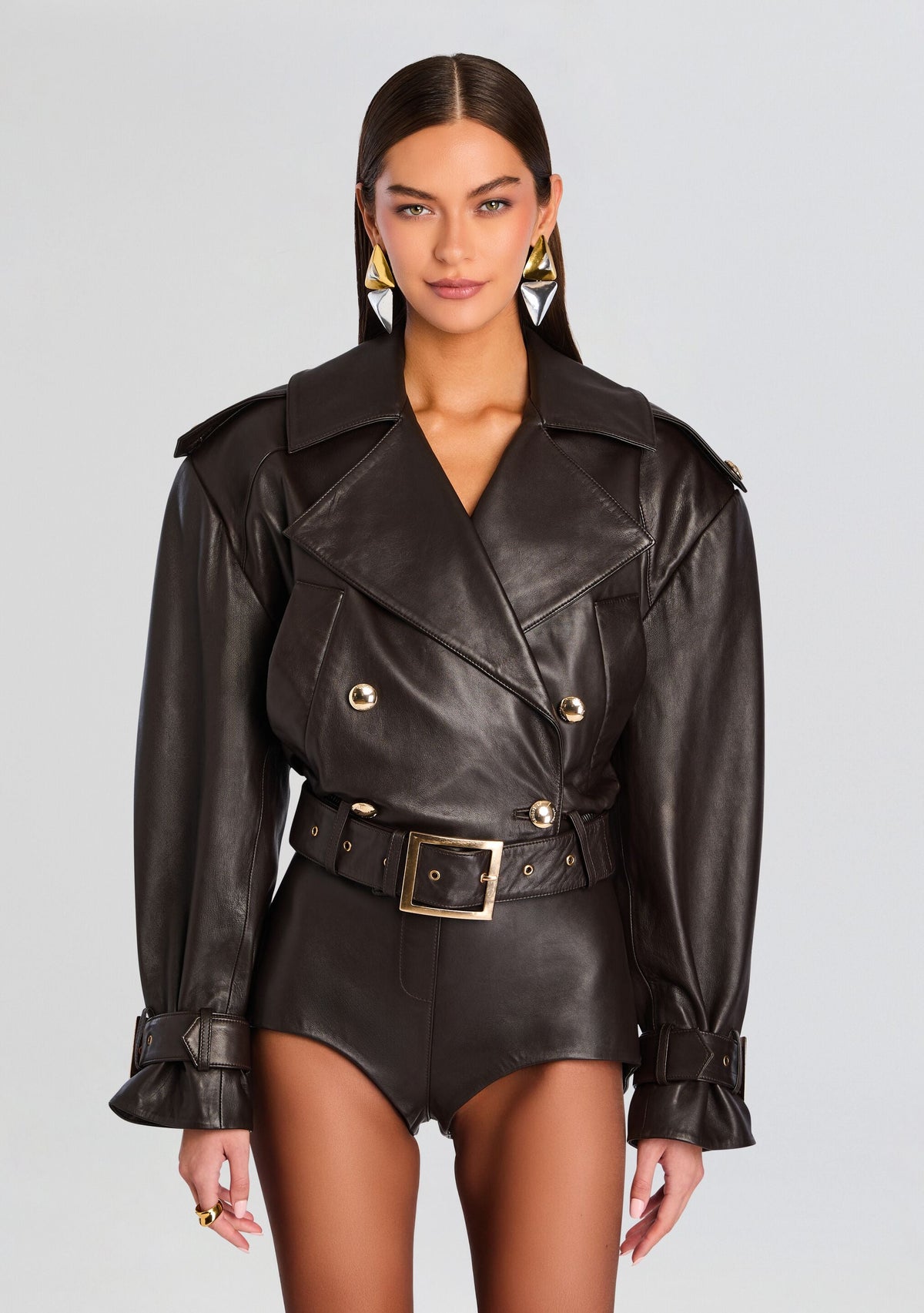 Malene Leather Jacket by retrofête in Tobacco, product image 1