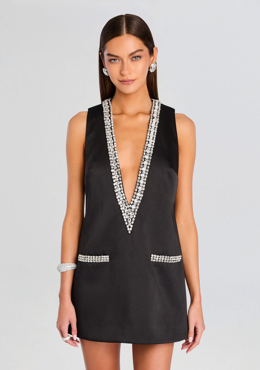 Nancie Embellished Dress by retrofête in Black, product image 5