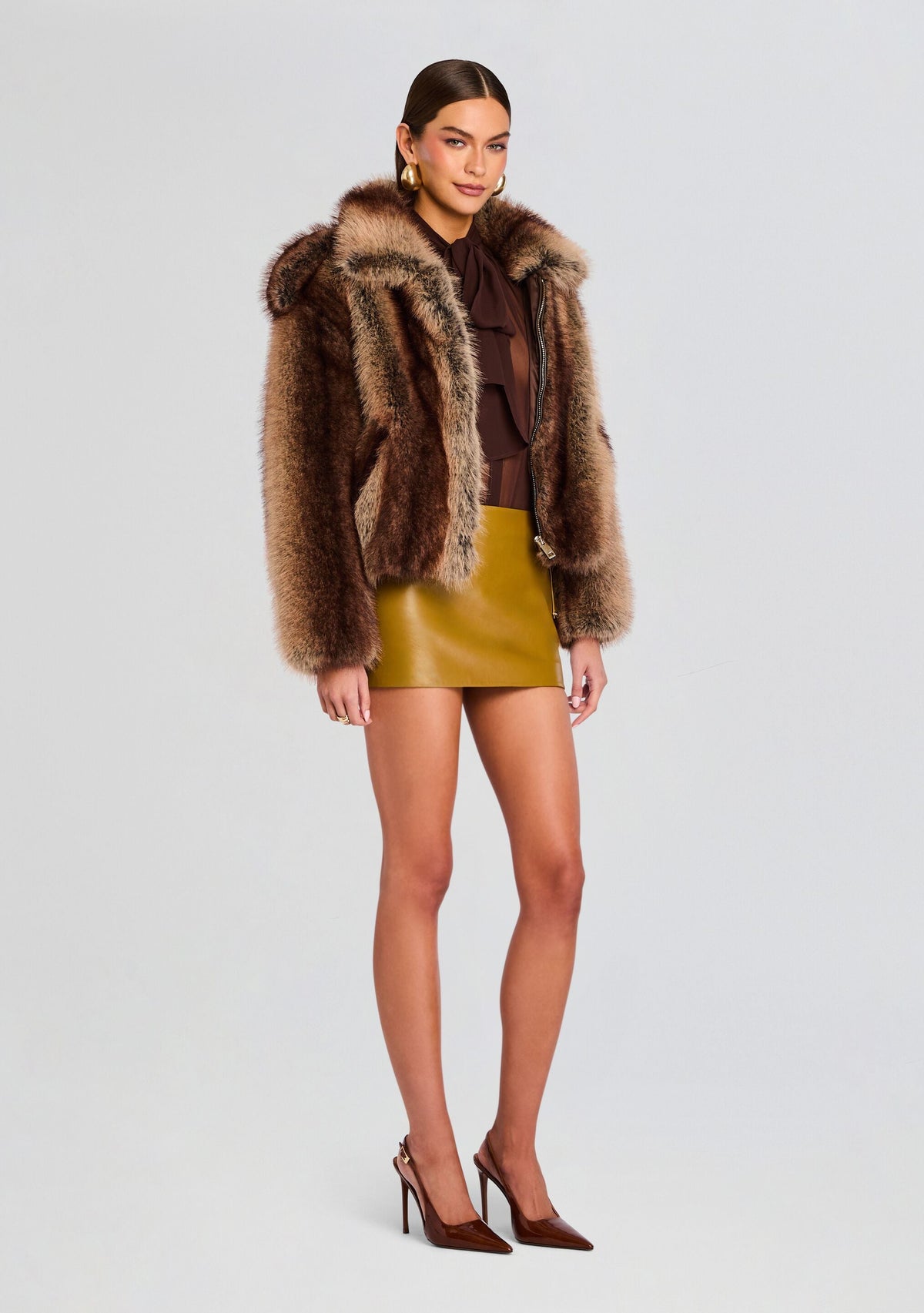 Segrid Faux Fur Bomber by retrofête in Macchiato, product image 4